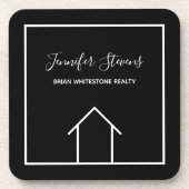 Onroerend goed bedrijf Modern Black Custom Bier Onderzetter (Voorkant)