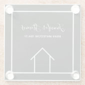 Onroerend goed bedrijf Modern Black Custom Glazen Onderzetter (Achterkant)