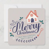 Onroerend goed Bedrijf Promotie Moderne Kerstmis Feestdagenkaart (Voorkant)