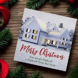 Onroerend goed Bedrijf Winter Kerstmis Magnetische<br><div class="desc">Deze prachtige op maat gemaakte kerstkaart is perfect voor een vastgoedbedrijf in het noorden. Prachtige witte sneeuw bekleedt de bomen en het huis op deze wintervakantiemagneet. Een makelaar kan Merry Christmas in rood en groen script houden of aanpassen met hun eigen seizoenen groeten.</div>