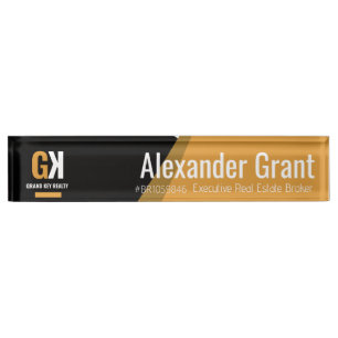 Onroerend goed Black & Gold Realtor Naambordje