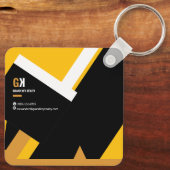 Onroerend goed | Black & Gold Realtor Personeelson Sleutelhanger (Achterkant)