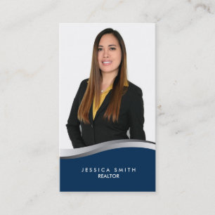 Onroerend goed Blauw w/silver swoosh visitekaartje