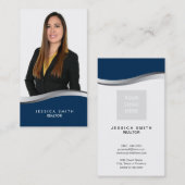 Onroerend goed Blauw w/silver swoosh visitekaartje (Voorkant / Achterkant)