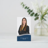 Onroerend goed Blauw w/silver swoosh visitekaartje (Staand voorkant)