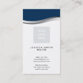 Onroerend goed Blauw w/silver swoosh visitekaartje (Achterkant)