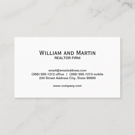 Onroerend goed | blauwe achtergrond visitekaartje (Achterkant)