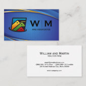 Onroerend goed | blauwe achtergrond visitekaartje (Voorkant / Achterkant)