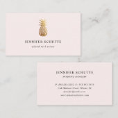 Onroerend goed: blush Pink Gold Pineapple Island Visitekaartje (Voorkant / Achterkant)