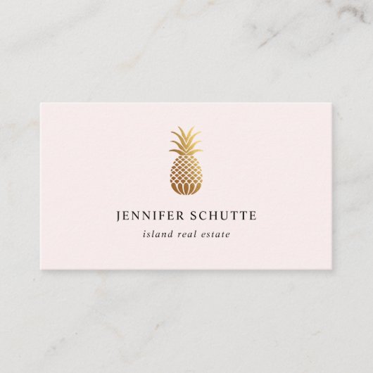 Onroerend goed: blush Pink Gold Pineapple Island Visitekaartje (Voorkant)