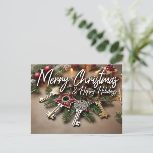 Onroerend goed Briefkaart - Kerst (Staand voorkant)