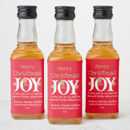 Onroerend goed Cliënt Kerstmisgift Leuke Rode Mini Likeurfles Etiket