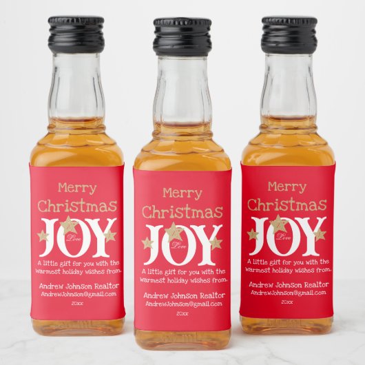 Onroerend goed Cliënt Kerstmisgift Leuke Rode Mini Likeurfles Etiket (Flessen)