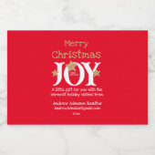 Onroerend goed Cliënt Kerstmisgift Leuke Rode Mini Likeurfles Etiket (Enkel label)