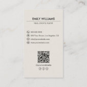 Onroerend goed Custom Foto QR Code Social Media Visitekaartje (Achterkant)