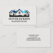 Onroerend goed dak logo | bouwschema's visitekaartje (Voorkant / Achterkant)