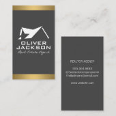 Onroerend goed dak Logo | goudlaag Visitekaartje (Voorkant / Achterkant)