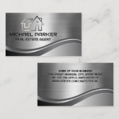 Onroerend goed dak Logo | Home Metallic Visitekaartje (Voorkant / Achterkant)
