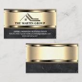 Onroerend goed dak Logo | metaalgoud Visitekaartje