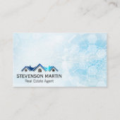 Onroerend goed dak Logo | Technische achtergrond Visitekaartje (Voorkant)