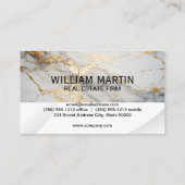 Onroerend goed Dak Metallic Logo | Goudmarmer Visitekaartje (Achterkant)