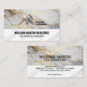 Onroerend goed Dak Metallic Logo | Goudmarmer Visitekaartje (Voorkant / Achterkant)