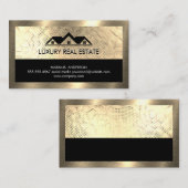 Onroerend goed dak Top Gold Sequin en Border Visitekaartje (Voorkant / Achterkant)