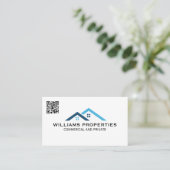 Onroerend goed | Daktop Logo | QR-code Visitekaartje (Staand voorkant)