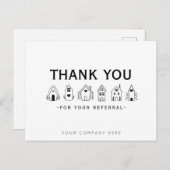 Onroerend goed Dank u doorverwijzing marketing Briefkaart (Voorkant / Achterkant)