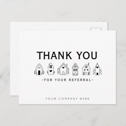 Onroerend goed Dank u doorverwijzing marketing Briefkaart (Voorkant / Achterkant)