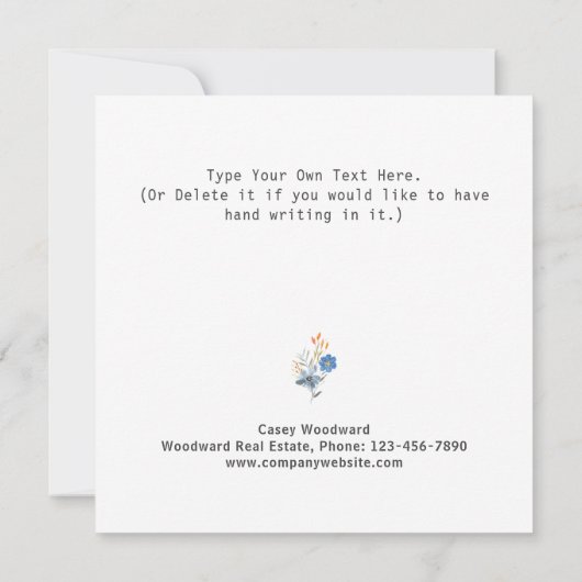 Onroerend goed Dank u huiseigenaar Budget Marketin (Achterkant)