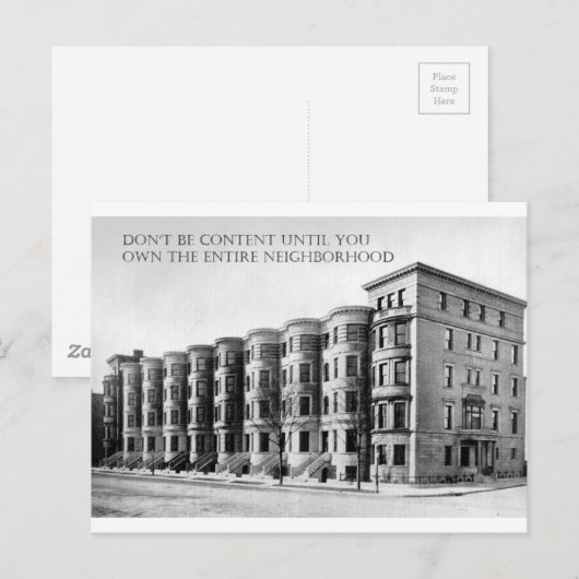 Onroerend goed dat de investeerder de hele buurt k briefkaart (Voorkant / Achterkant)