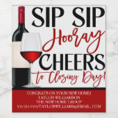 Onroerend goed die Wijnfles Sticker, slok sluiten Wijn Etiket (Enkel label)