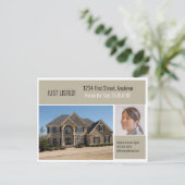 Onroerend goed Direct Mail Greige Briefkaart (Staand voorkant)