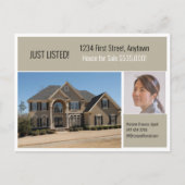 Onroerend goed Direct Mail Greige Briefkaart (Voorkant)