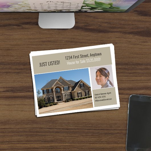 Onroerend goed Direct Mail Greige Briefkaart