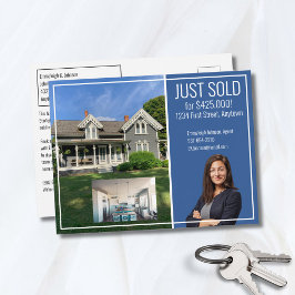 Onroerend goed Direct Mail Modern Blauw 2 Afbeeldi Briefkaart