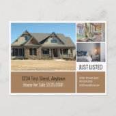 Onroerend goed Direct Mail Suntan Beige Briefkaart (Voorkant)