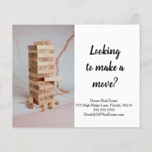 Onroerend goed Doe een zet schaken marketingstrate Flyer