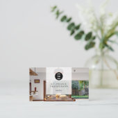 Onroerend goed Eenvoudige foto Social Media QR Cod Visitekaartje (Staand voorkant)