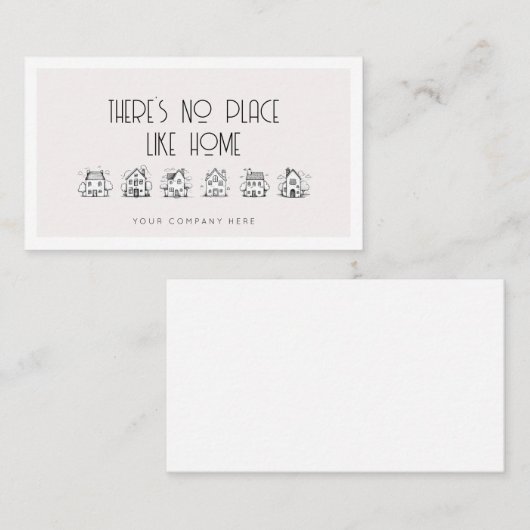 Onroerend goed Er is geen plek zoals thuis handget Visitekaartje (Voorkant / Achterkant)