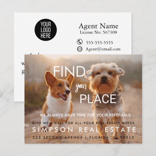 onroerend goed FIen je huis Aankondiging Briefkaar (Voorkant / Achterkant)