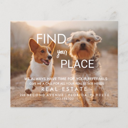 onroerend goed FIen je huis Aankondiging Briefkaar Flyer (Voorkant)