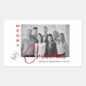 Onroerend goed Foto & Logo | Kerstcadeaulabel Rechthoekige Sticker (Voorkant)