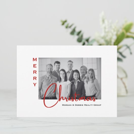 Onroerend goed foto | Minimalistisch kerstfeest, b Feestdagenkaart (Staand voorkant)