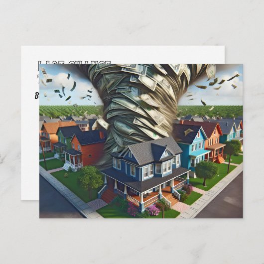 Onroerend goed Geld Tornado Briefkaart (Voorkant / Achterkant)