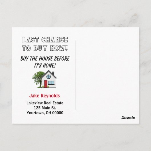 Onroerend goed Geld Tornado Briefkaart (Achterkant)