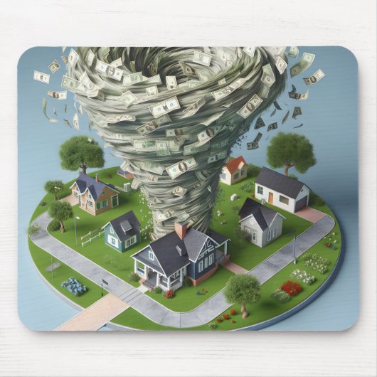 Onroerend goed Geld Tornado Muismat (Voorkant)