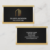 Onroerend goed | Gold Lux-rand | zwarte gaas Visitekaartje (Voorkant / Achterkant)