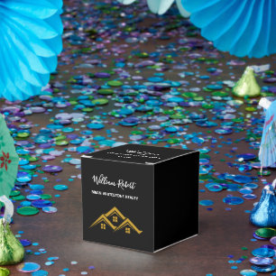 Onroerend Goed Golden House Logo Moderne Makelaar Bedankdoosjes